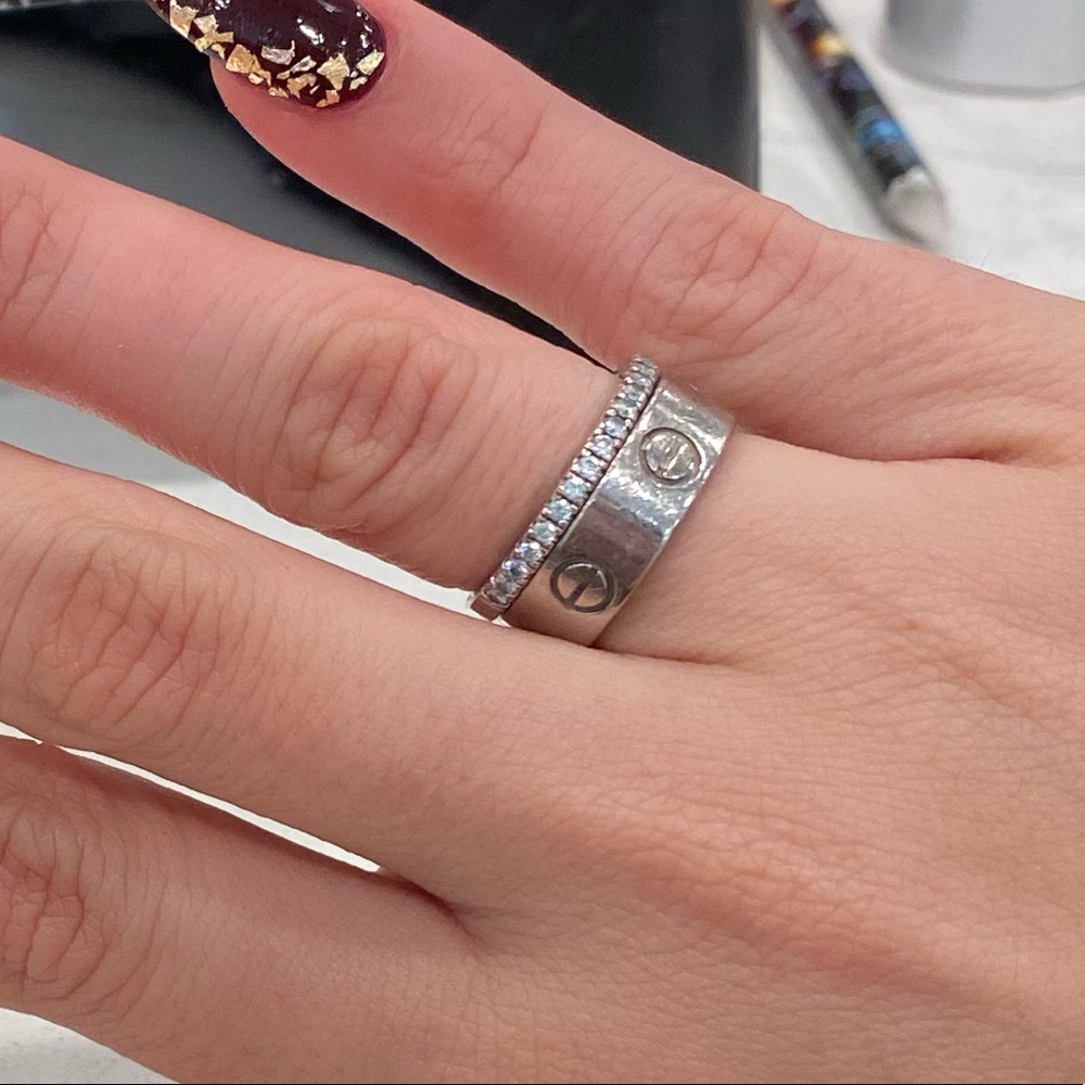 SOLD 18K White Gold Love Ring